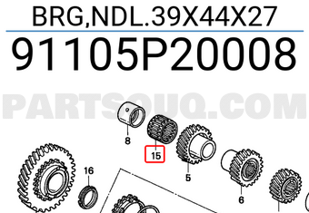 Honda 91105P20008 BRG,NDL.39X44X27