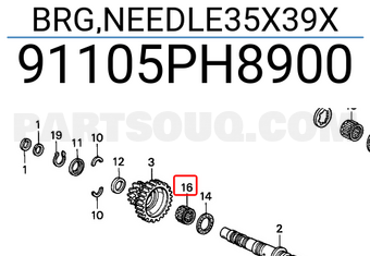 Honda 91105PH8900 BRG,NEEDLE35X39X