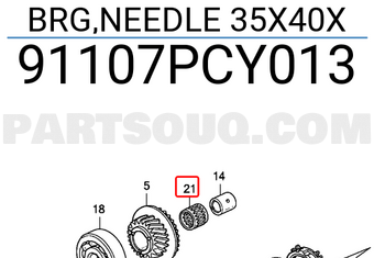 Honda 91107PCY013 BRG,NEEDLE 35X40X