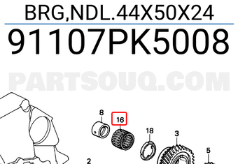 Honda 91107PK5008 BRG,NDL.44X50X24