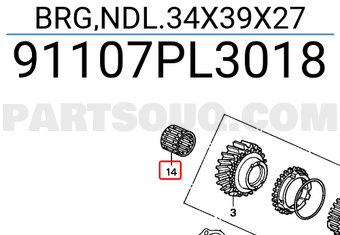 Honda 91107PL3018 BRG,NDL.34X39X27