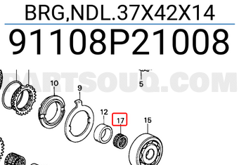 Honda 91108P21008 BRG,NDL.37X42X14