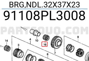 Honda 91108PL3008 BRG,NDL.32X37X23