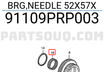Honda 91109PRP003 BRG,NEEDLE 52X57X