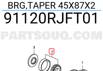 Honda 91120RJFT01 BRG,TAPER 45X87X2