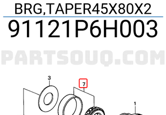 Honda 91121P6H003 BRG,TAPER45X80X2