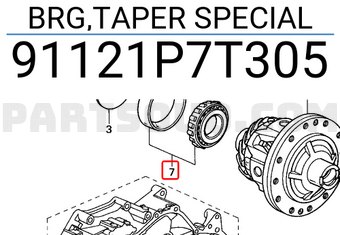 Honda 91121P7T305 BRG,TAPER SPECIAL