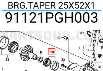Honda 91121PGH003 BRG,TAPER 25X52X1