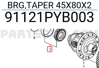 Honda 91121PYB003 BRG,TAPER 45X80X2