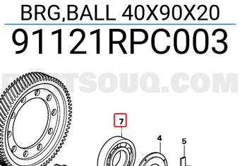 Honda 91121RPC003 BRG,BALL 40X90X20