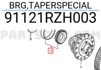Honda 91121RZH003 BRG,TAPERSPECIAL
