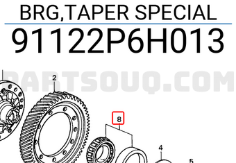 Honda 91122P6H013 BRG,TAPER SPECIAL