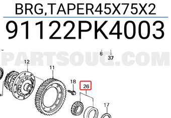 Honda 91122PK4003 BRG,TAPER45X75X2