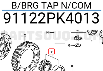 Honda 91122PK4013 B/BRG TAP N/COM