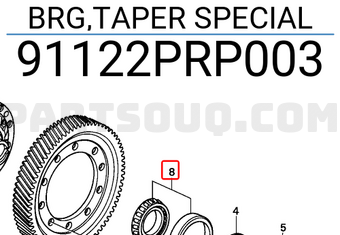 Honda 91122PRP003 BRG,TAPER SPECIAL