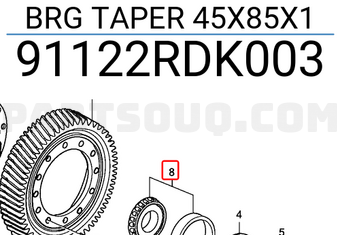 Honda 91122RDK003 BRG TAPER 45X85X1