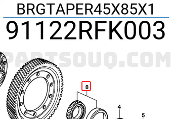 Honda 91122RFK003 BRGTAPER45X85X1