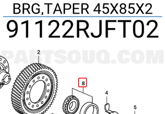 Honda 91122RJFT02 BRG,TAPER 45X85X2