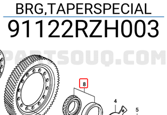 Honda 91122RZH003 BRG,TAPERSPECIAL