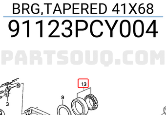 Honda 91123PCY004 BRG,TAPERED 41X68