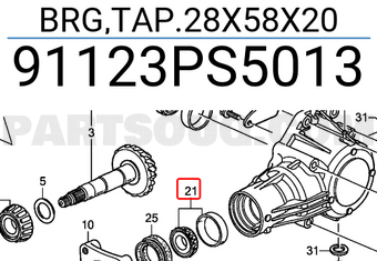 Honda 91123PS5013 BRG,TAP.28X58X20