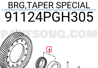 Honda 91124PGH305 BRG,TAPER SPECIAL