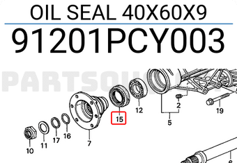 Honda 91201PCY003 OIL SEAL 40X60X9