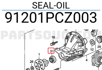 Honda 91201PCZ003 SEAL-OIL
