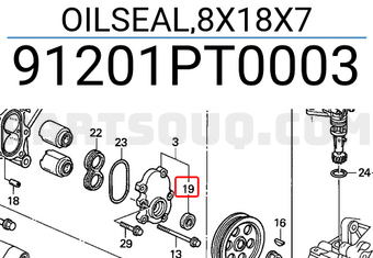 Honda 91201PT0003 OILSEAL,8X18X7