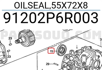 Honda 91202P6R003 OILSEAL,55X72X8