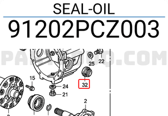 Honda 91202PCZ003 SEAL-OIL