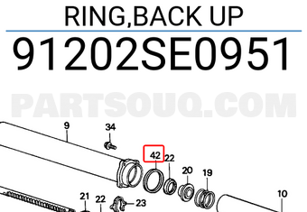 Honda 91202SE0951 RING,BACK UP