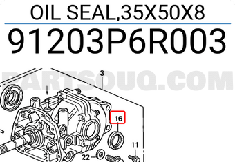Honda 91203P6R003 OIL SEAL,35X50X8