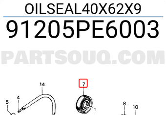 Honda 91205PE6003 OILSEAL40X62X9