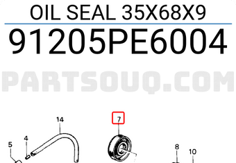 Honda 91205PE6004 OIL SEAL 35X68X9