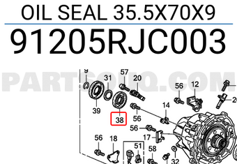 Honda 91205RJC003 OIL SEAL 35.5X70X9