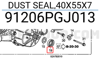 Honda 91206PGJ013 DUST SEAL,40X55X7