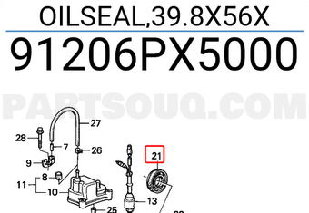 Honda 91206PX5000 OILSEAL,39.8X56X