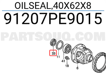 Honda 91207PE9015 OILSEAL,40X62X8