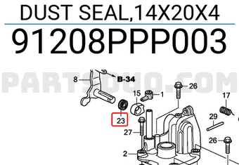 Honda 91208PPP003 DUST SEAL,14X20X4