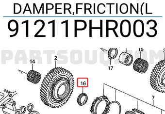 Honda 91211PHR003 DAMPER,FRICTION(L