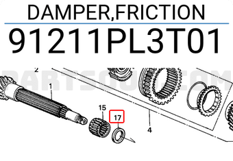 Honda 91211PL3T01 DAMPER,FRICTION