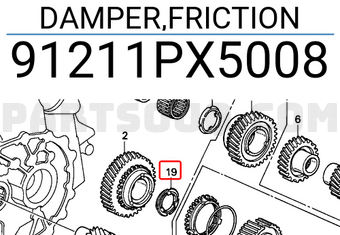 Honda 91211PX5008 DAMPER,FRICTION