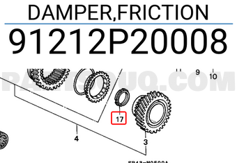 Honda 91212P20008 DAMPER,FRICTION
