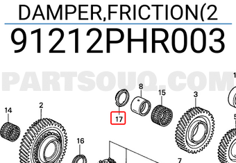 Honda 91212PHR003 DAMPER,FRICTION(2
