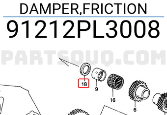 Honda 91212PL3008 DAMPER,FRICTION
