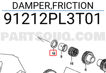 Honda 91212PL3T01 DAMPER,FRICTION