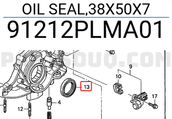 Honda 91212PLMA01 OIL SEAL,38X50X7