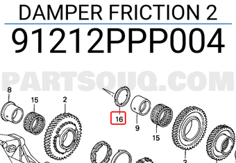 Honda 91212PPP004 DAMPER FRICTION 2