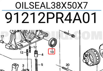 Honda 91212PR4A01 OILSEAL38X50X7